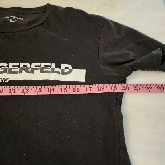 Karl Lagerfeld Black Short Sleeve Tee Womens Medium - Picture 4 of 5